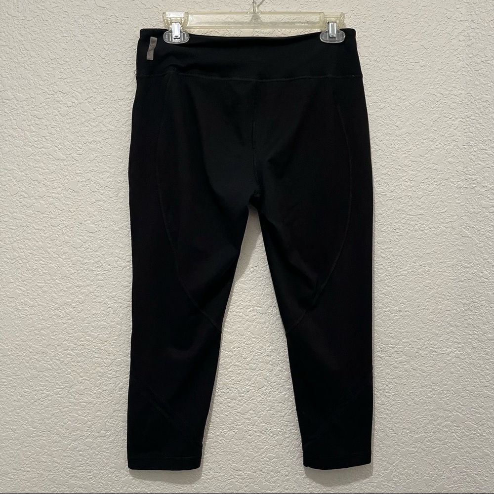 Zella Black Crop Mesh Ankle Stripe Leggings Activewear Pants Womens Size M - Picture 3 of 10